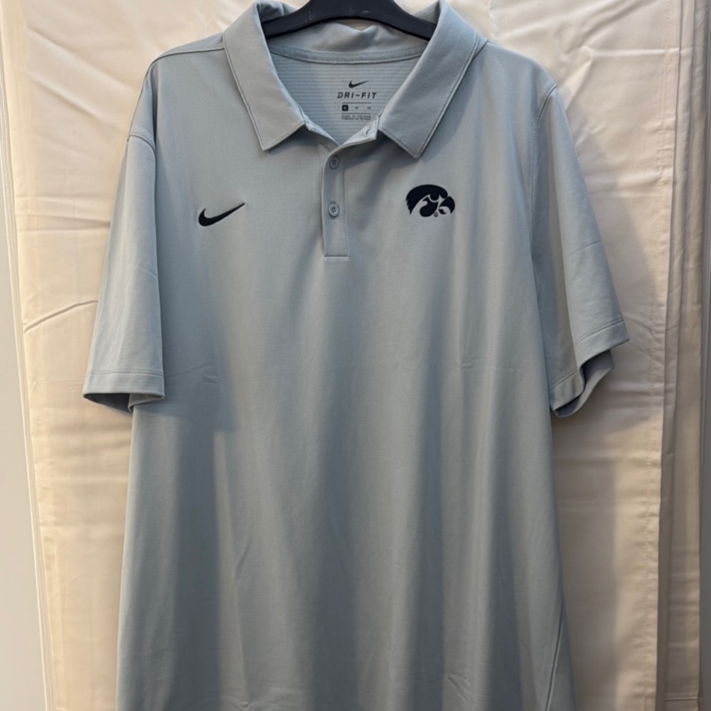 Nike Men's Iowa Hawkeyes Light Gray Polo Shirt